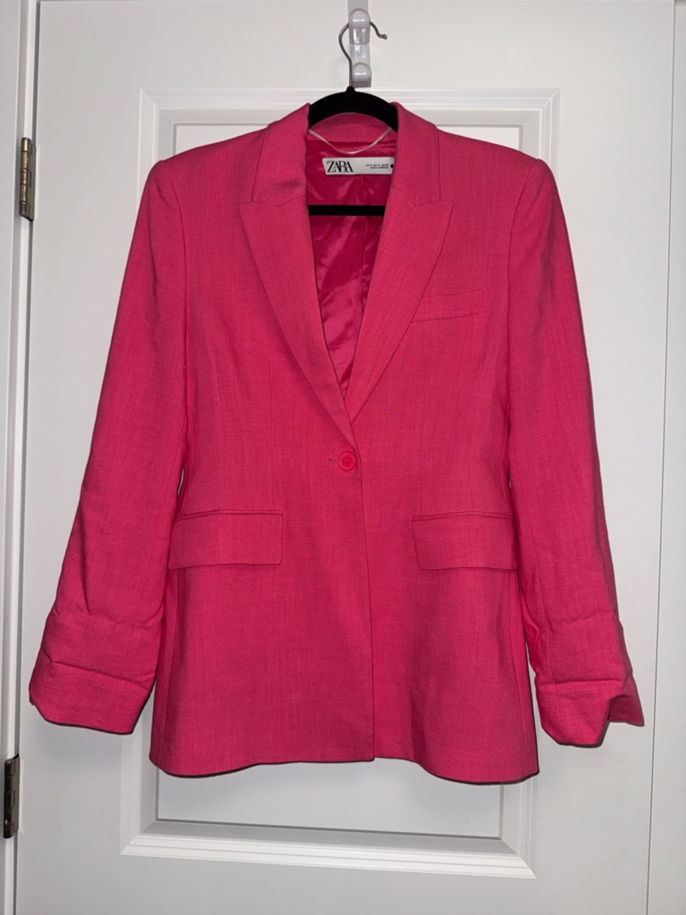 Zara Hot Pink Single-Button Blazer